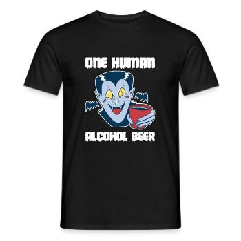 One Human Alcohol Beer Vampir Shirt - Männer T-Shirt - Schwarz - Vorne - AI Model Male 178 light (178cm)