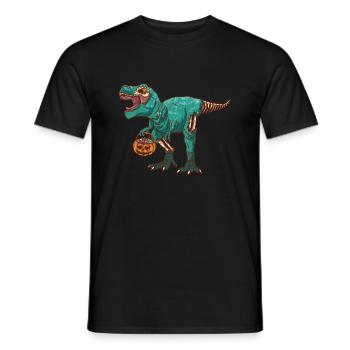 Dinosaur Dino Halloween Zombie - Men's T-Shirt - black - Front - AI Model Male 178 light (178cm)