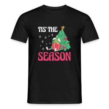 Tis The Season Shirt Cadeau Arbre de Noël - T-shirt homme - noir - Devant - AI Model Male 178 light (178cm)