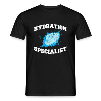 Cadeau chemise spécialiste de l’hydratation - T-shirt homme - noir - Devant - AI Model Male 178 light (178cm)
