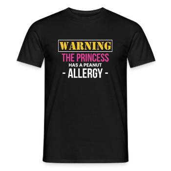 Warning The Princess Has A Peanut Allergy - Men's T-Shirt - black - Front - AI Model Male 178 light (178cm)