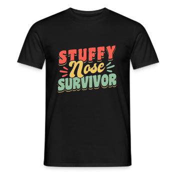 Stuffy Nose Survivor Shirt Geschenk - Männer T-Shirt - Schwarz - Vorne - AI Model Male 178 light (178cm)