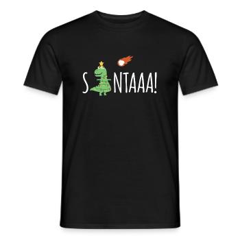SAAAANTA! Cadeau de dinosaure de Noël - T-shirt homme - noir - Devant - AI Model Male 178 light (178cm)