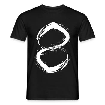 zahl 8 nummer acht Vektor weiß - Men's T-Shirt - black - Front - AI Model Male 178 light (178cm)