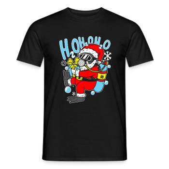 Plongée Père Noël Plongée sous-marine Noël - T-shirt homme - noir - Devant - AI Model Male 178 light (178cm)