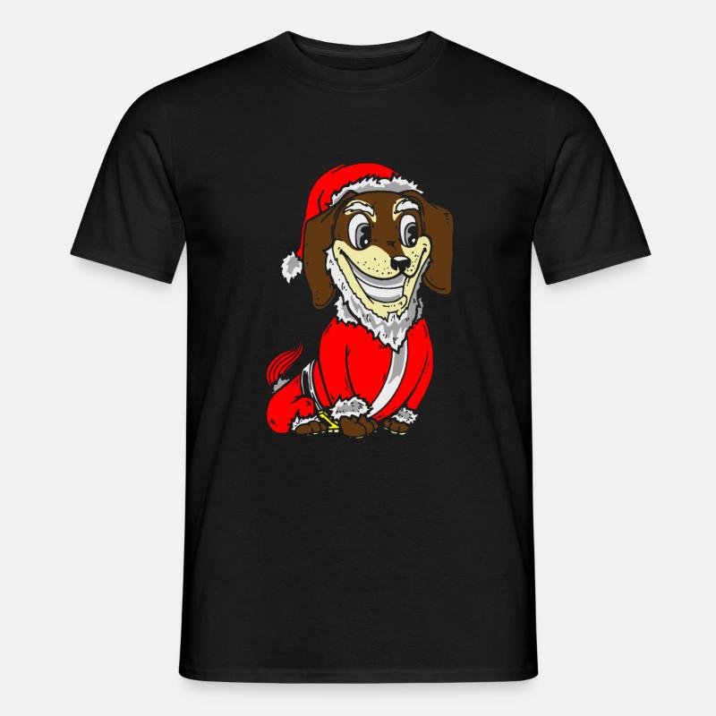 Dackel Weihnachtskostüm Welpengeschenk - Männer T-Shirt - Schwarz