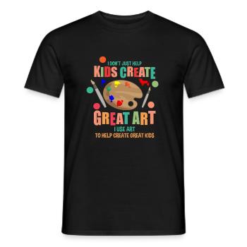 Art Teacher Kid Create Great Art Teacher - Men's T-Shirt - black - Front - AI Model Male 178 light (178cm)