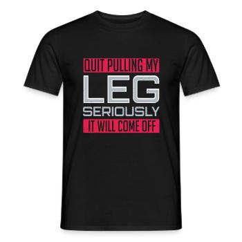Amputé de jambe drôle amputé disant tirant la jambe - T-shirt homme - noir - Devant - AI Model Male 178 light (178cm)