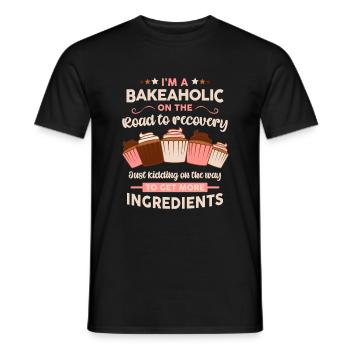 Baker Pâtissier Chef Cuisinier drôle bakéholic dire - T-shirt homme - noir - Devant - AI Model Male 178 light (178cm)