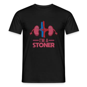 Nierenstein Überlebende lustig bin ich ein Stoner Geschenk - Männer T-Shirt - Schwarz - Vorne - AI Model Male 178 light (178cm)