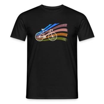 Bicycle,vintage,illustration,colorful,retro - Men's T-Shirt - black - Front - AI Model Male 178 light (178cm)