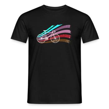 Bicycle,vintage,illustration,colorful,retro - Men's T-Shirt - black - Front - AI Model Male 178 light (178cm)