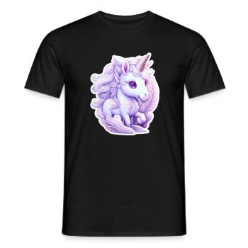 Cute unicorn - Men's T-Shirt - black - Front - AI Model Male 178 light (178cm)