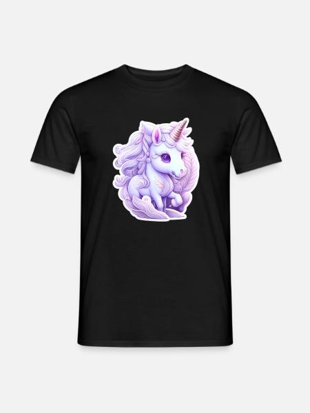 Süßes Einhorn - Männer T-Shirt - Schwarz
