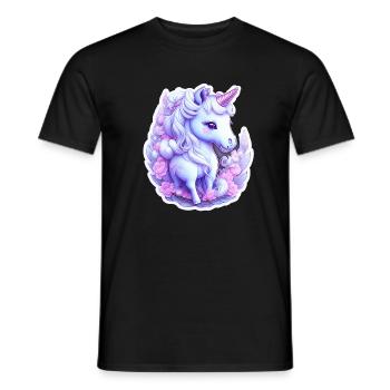 Cute unicorn - Men's T-Shirt - black - Front - AI Model Male 178 light (178cm)