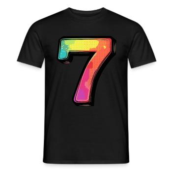 Bande dessinée à 7 chiffres - T-shirt homme - noir - Devant - AI Model Male 178 light (178cm)