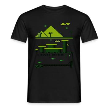 Retro Pixel Game Nerds - Männer T-Shirt - Schwarz - Vorne - AI Model Male 178 light (178cm)