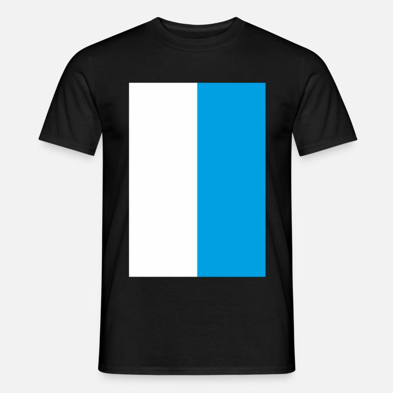blanc bleu Bavière drapeau idée cadeau - T-shirt homme - noir