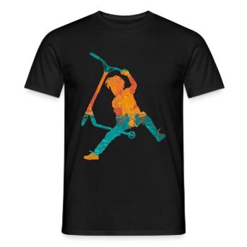 trottinette freestyle - T-shirt homme - noir - Devant - AI Model Male 178 light (178cm)
