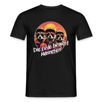 Cool Meerkat Drôle Suricate Dire - T-shirt homme - noir - Devant - AI Model Male 178 light (178cm)