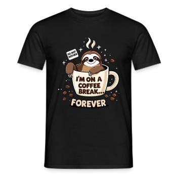 Kaffee-Pause Faultier Design - Männer T-Shirt - Schwarz - Vorne - AI Model Male 178 light (178cm)