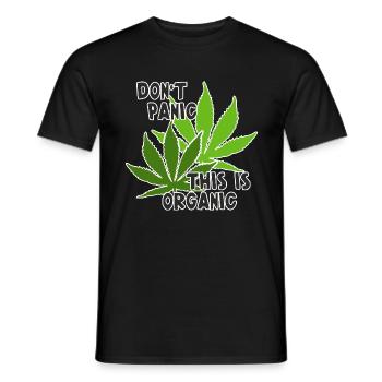 Cannabis leaves - Don't panic this is organic 1 - Men's T-Shirt - black - Front - AI Model Male 178 light (178cm)