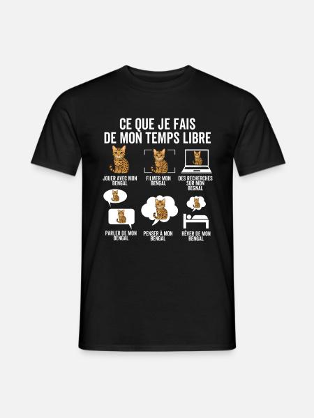 Hvad jeg laver i min fritid – Bengal Chat - Mænd T-shirt - sort