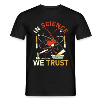 Science nerd geek physics - Men's T-Shirt - black - Front - AI Model Male 178 light (178cm)