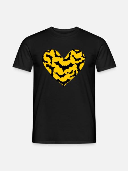 Field Mus Hjerte Bat Moon - Mænd T-shirt - sort
