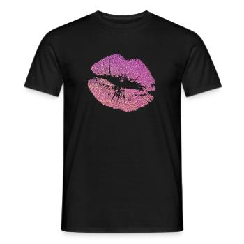 Glitzer Lippen - Männer T-Shirt - Schwarz - Vorne - AI Model Male 178 light (178cm)