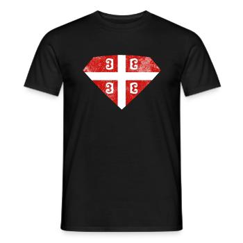 Serbien Wappen - Männer T-Shirt - Schwarz - Vorne - AI Model Male 178 light (178cm)
