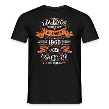 Legends Were Born In Oktober 1960 Geschenk - Männer T-Shirt - Schwarz - Vorne - AI Model Male 178 light (178cm)