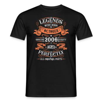 Legends Were Born In October 2006 Gift - Men's T-Shirt - black - Front - AI Model Male 178 light (178cm)