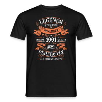Legends Were Born In November 1991 Geschenk - Männer T-Shirt - Schwarz - Vorne - AI Model Male 178 light (178cm)