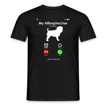 Chiens Affenpinscher - T-shirt homme - noir - Devant - AI Model Male 178 light (178cm)