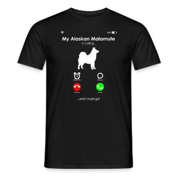 Alaskan Malamute Dog - Men's T-Shirt - black - Front - AI Model Male 178 light (178cm)