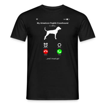 American English Coonhound - Men's T-Shirt - black - Front - AI Model Male 178 light (178cm)