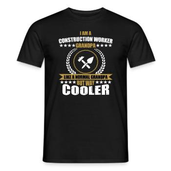 Construction worker Grandpa - Men's T-Shirt - black - Front - AI Model Male 178 light (178cm)