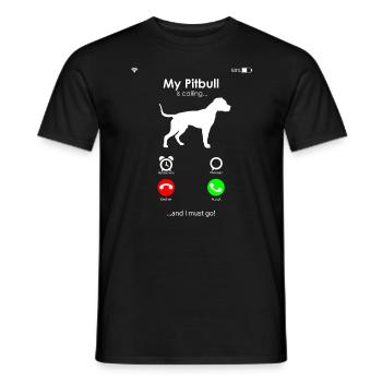 American Pitbull Terrier Pit Bull - T-shirt homme - noir - Devant - AI Model Male 178 light (178cm)