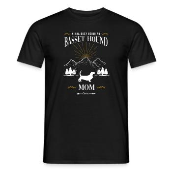Basset Hound - T-shirt homme - noir - Devant - AI Model Male 178 light (178cm)