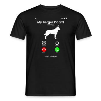 Berger de Picardie - Berger Picard - Männer T-Shirt - Schwarz - Vorne - AI Model Male 178 light (178cm)