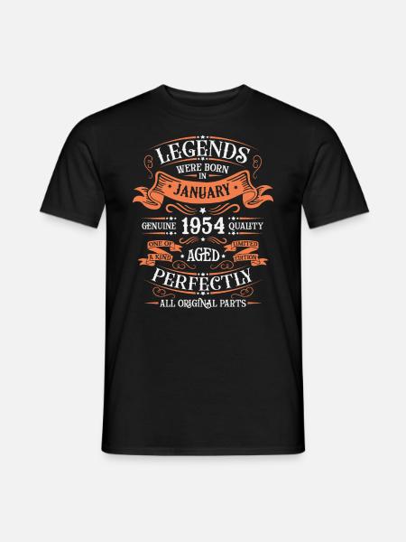 The legends were born in January 1954 gift - Men's T-Shirt - black