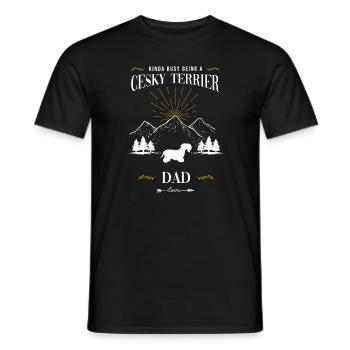 Cesky Terrier Hund - Cesky Terrier - Männer T-Shirt - Schwarz - Vorne - AI Model Male 178 light (178cm)