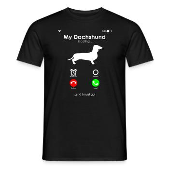 Dackel lustiges Hunde Geschenk - Männer T-Shirt - Schwarz - Vorne - AI Model Male 178 light (178cm)