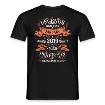 Les Légendes Sont Nées En Janvier 2019 Cadeau - T-shirt homme - noir - Devant - AI Model Male 178 light (178cm)