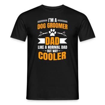 Toiletteur pour chien papa pour homme - T-shirt homme - noir - Devant - AI Model Male 178 light (178cm)