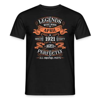 Les Légendes Sont Nées En Avril 1921 Cadeau - T-shirt homme - noir - Devant - AI Model Male 178 light (178cm)