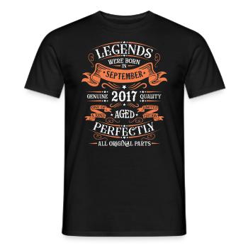 September 2017 Originelle Geburtstagsgeschenkidee - Männer T-Shirt - Schwarz - Vorne - AI Model Male 178 light (178cm)