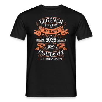 September 1923 Originelle Geburtstagsgeschenkidee - Männer T-Shirt - Schwarz - Vorne - AI Model Male 178 light (178cm)
