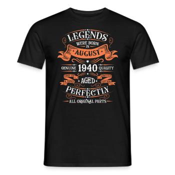 AUGUST 1940 - Men's T-Shirt - black - Front - AI Model Male 178 light (178cm)